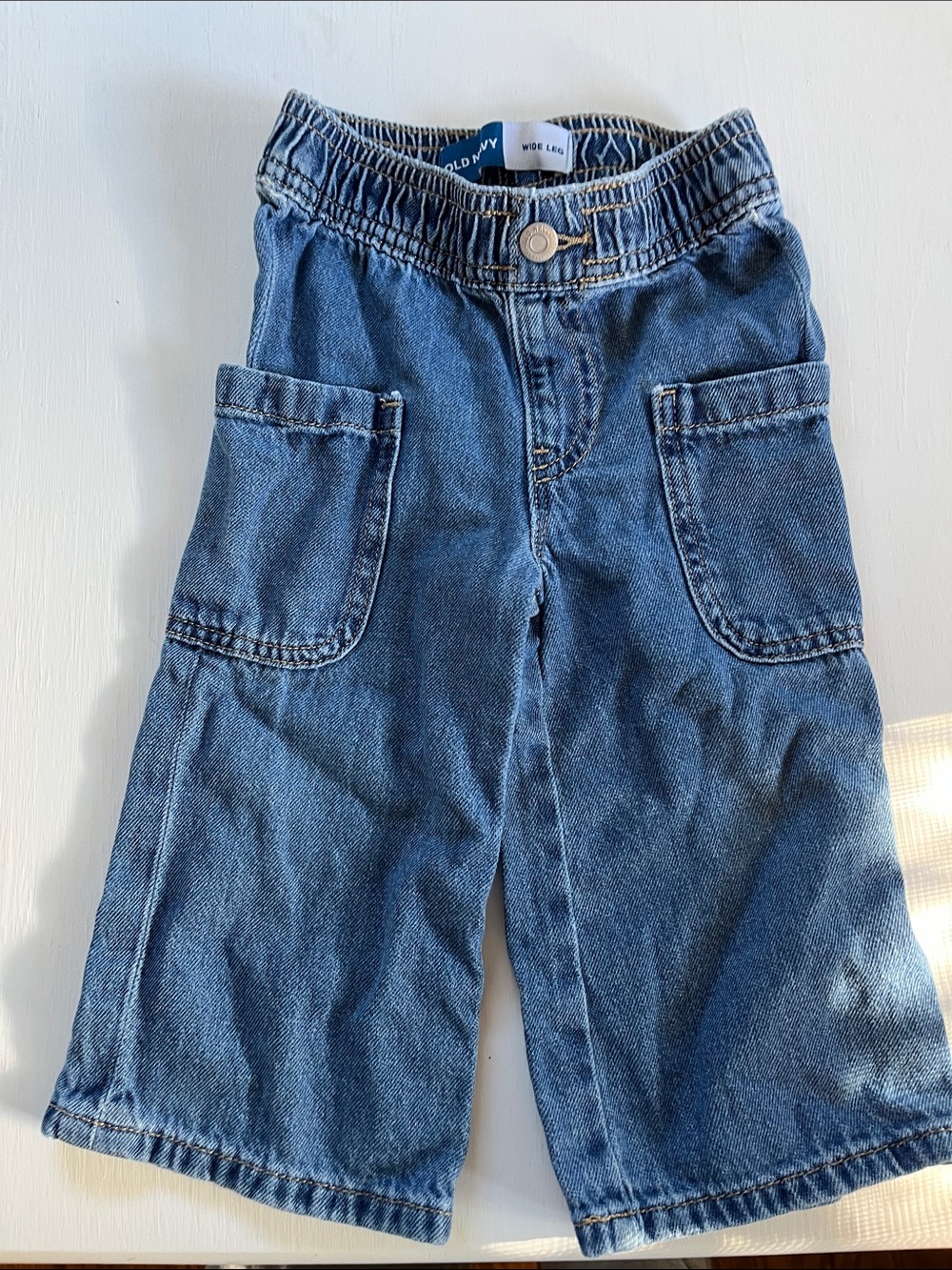 Children's Wide Leg Denim Pants - Blue